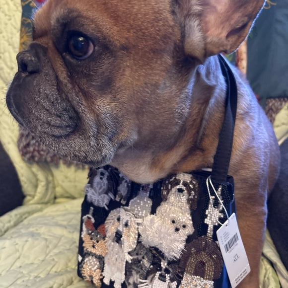 Anthropologie Susan Alexandra BARKIN Beaded Bag small NWT black satin lady bag - Picture 6 of 14